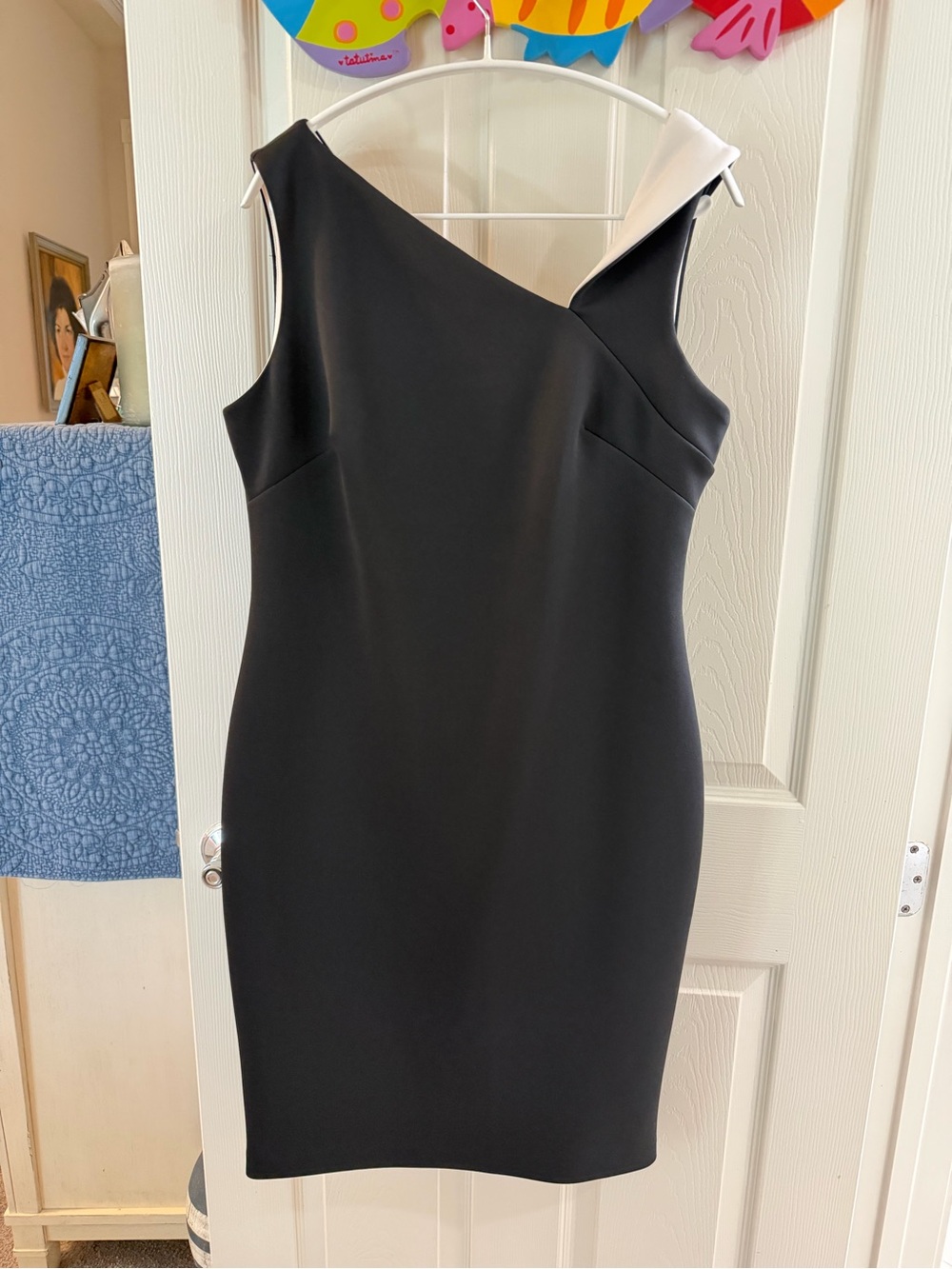 Calvin Klein Black Dress with White Accent